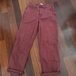 Madewell Women's Boyfriend Jeans in Burgundy